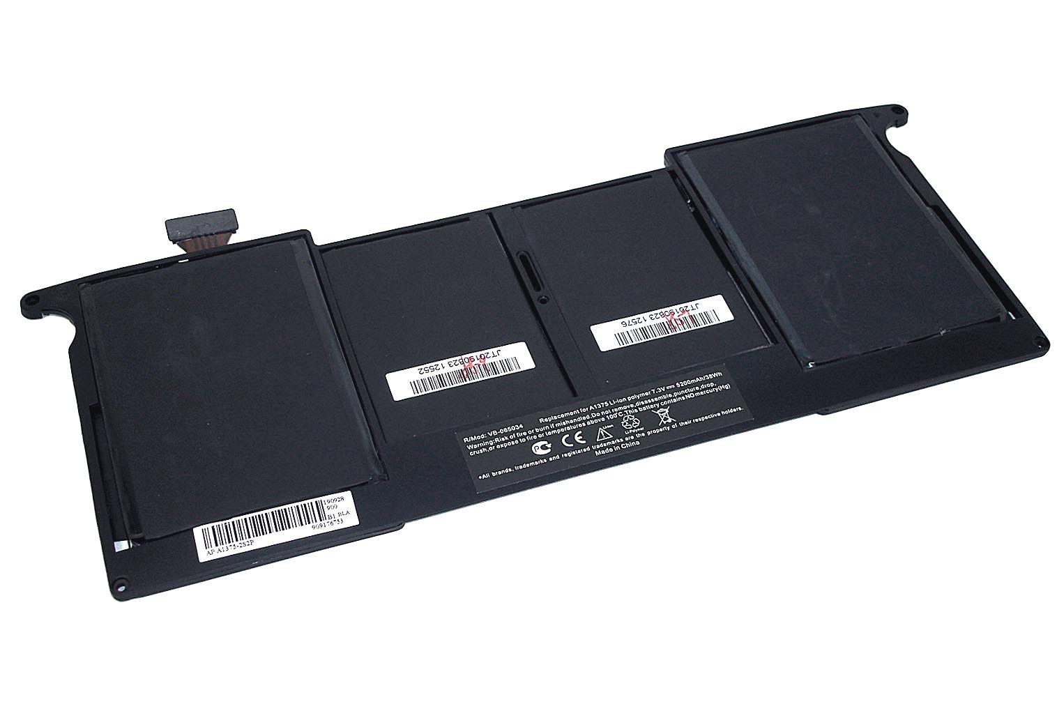 Акумулятор для ноутбука Apple A1375 MacBook A1375-2S2P 7.3V Black 5200mAh OEM