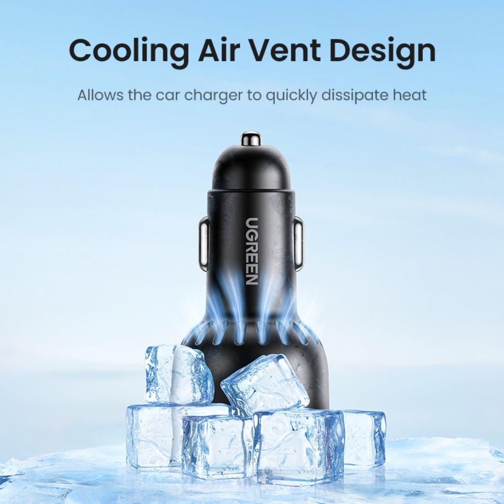 Зарядний пристрій автомобільний UGREEN 75 Вт Type-C/Type-C/USB PD3.0/QC4.0/PPS швидка зарядка Сірий (35024) - фото 6