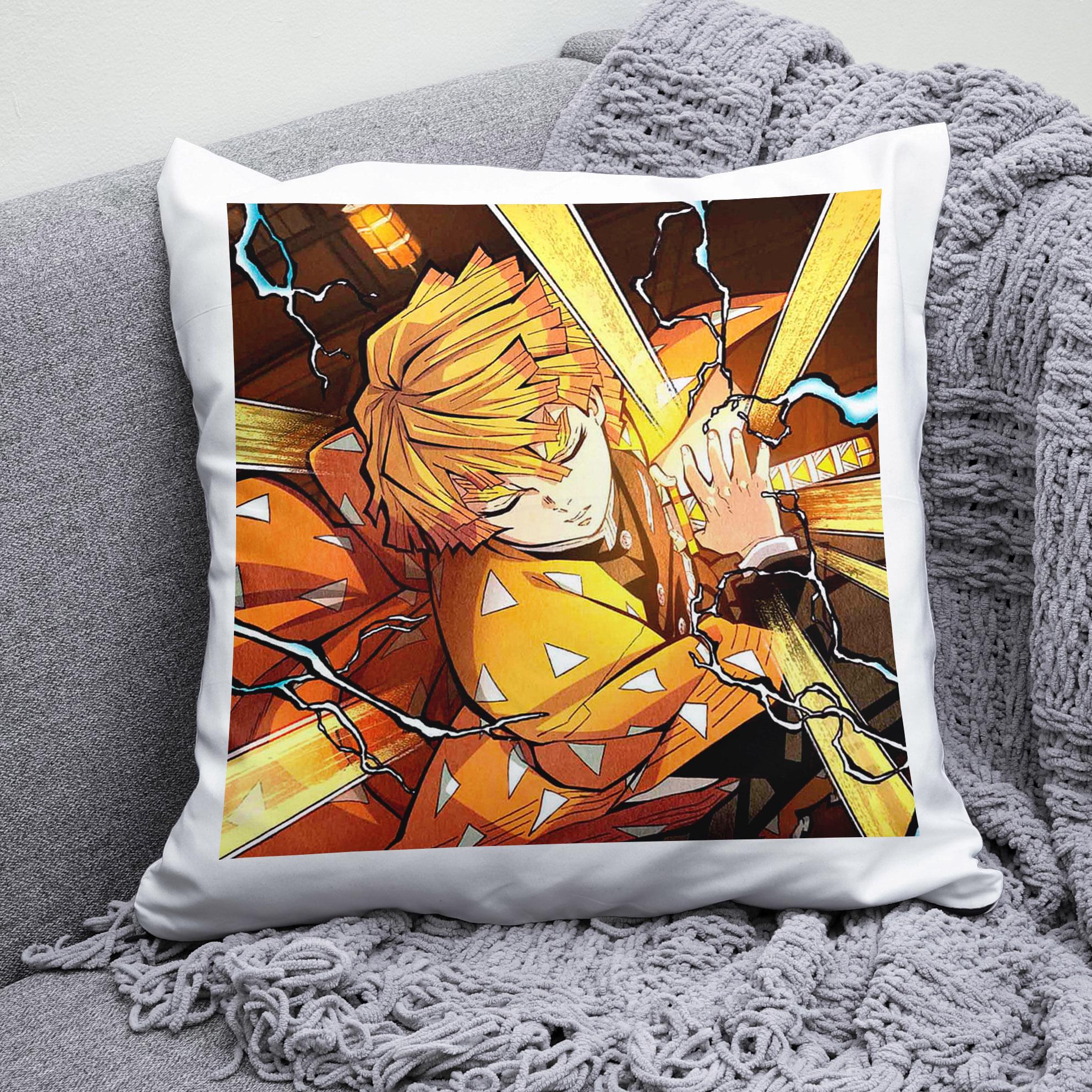 Плюшевая подушка квадрат с принтом Demon Slayer Зеницу
