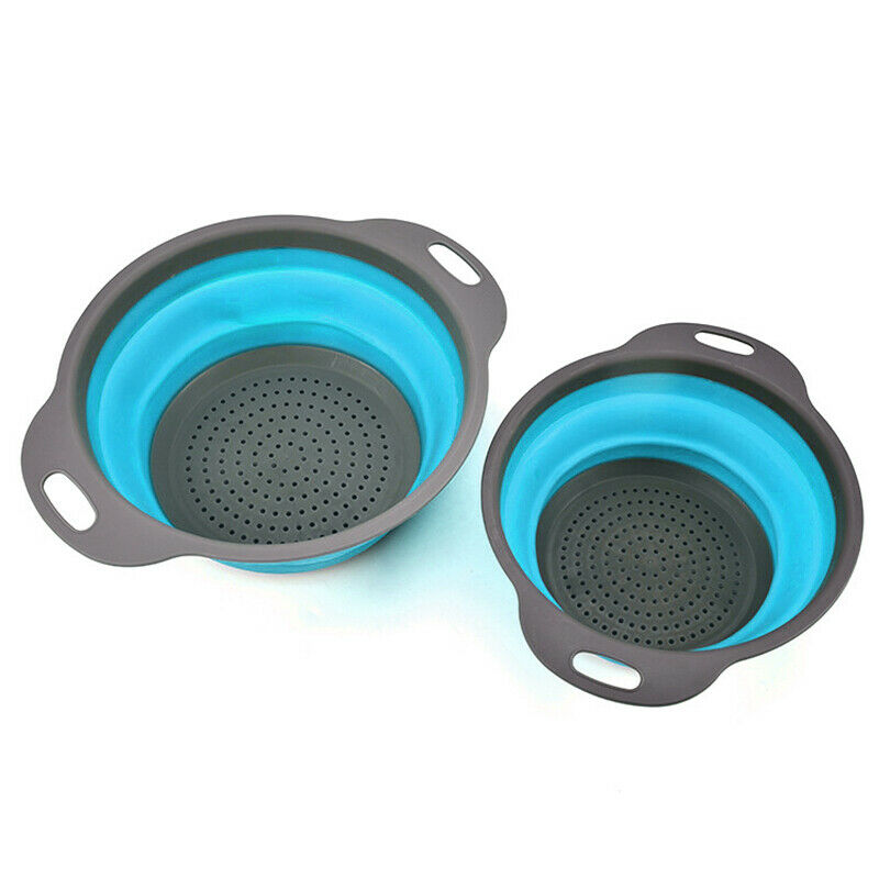 Друшляк силіконовий складаний 2 шт Collapsible filter baskets Синій (242453212) - фото 1