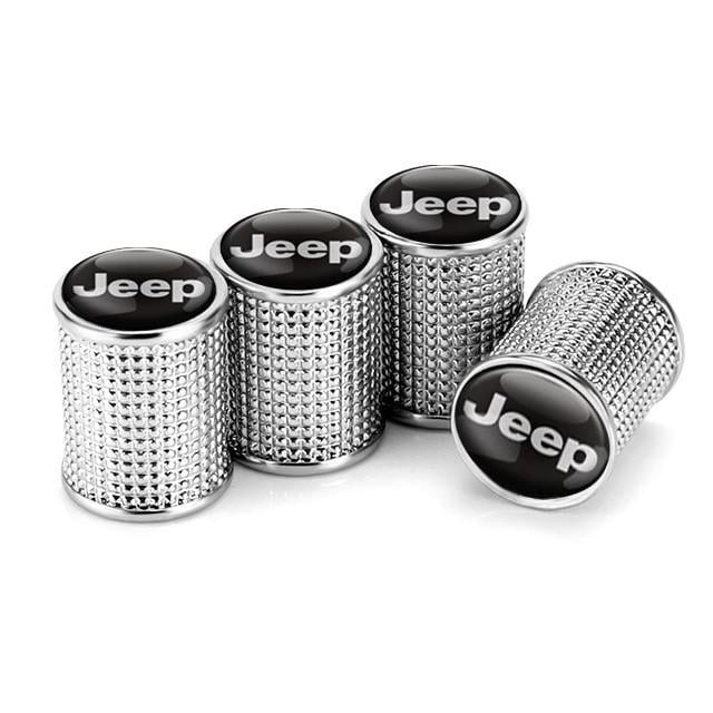 Набір захисних ковпачків на ніпель SUNROZ Caps для Jeep Lux Silver Metal Джип 4 шт.