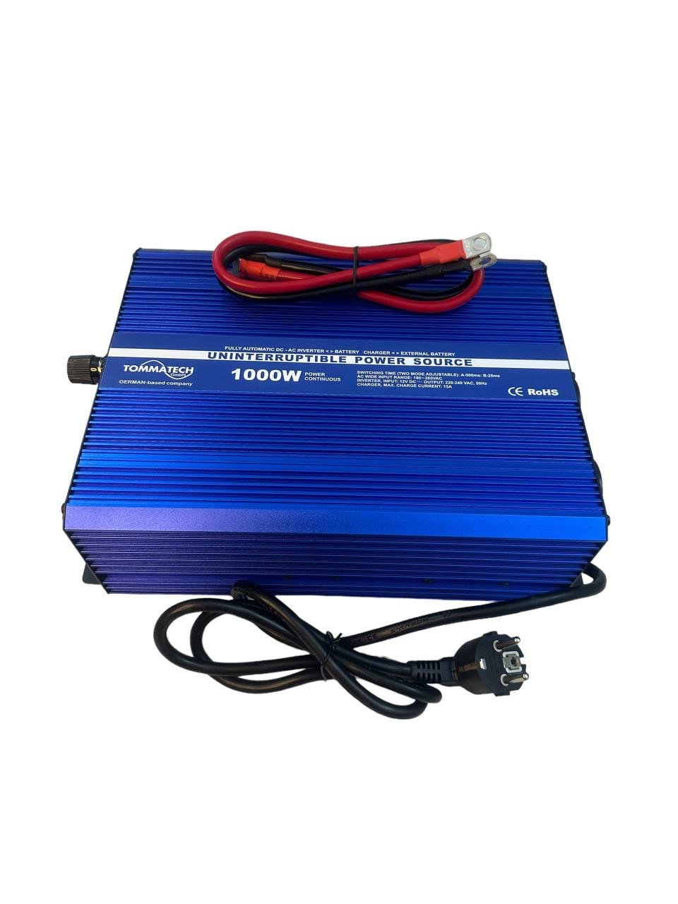Перетворювач струму TommaTech UPS чиста синусоїда кабель живлення 1000 Вт (357484856959) - фото 2 Перетворювач струму TommaTech UPS чиста синусоїда кабель живлення 1000 Вт (357484856959) - фото 2