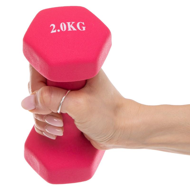 Гантель для фітнесу Zelart SP-Planeta Веселка TA-0001-2 1 шт. 2 кг Рожевий (DR004962) - фото 4 Гантель для фітнесу Zelart SP-Planeta Веселка TA-0001-2 1 шт. 2 кг Рожевий (DR004962) - фото 4