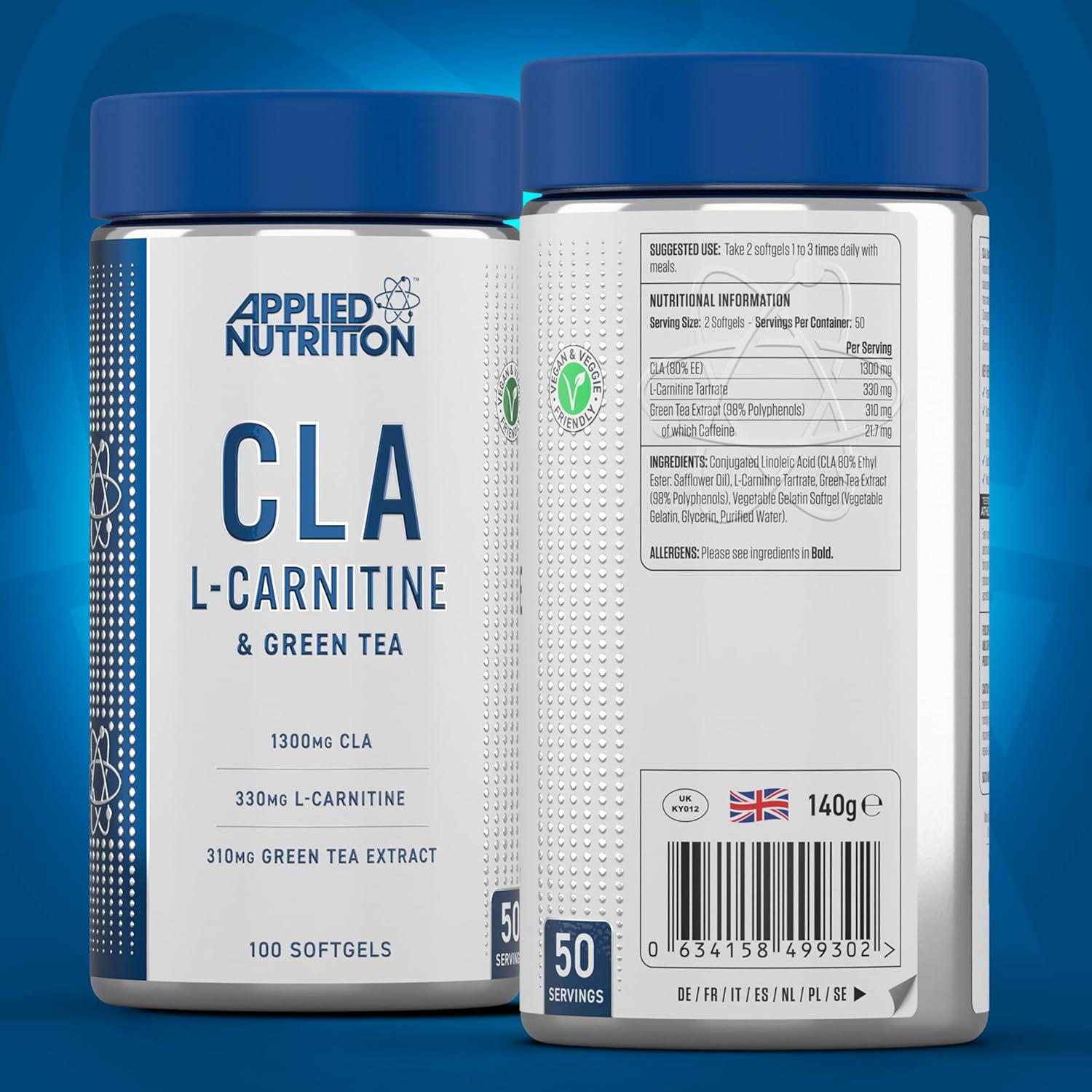 Жиросжигатель комплексный Applied Nutrition CLA L-Carnitine& Green Tea 100 Veggie Softgels - фото 2