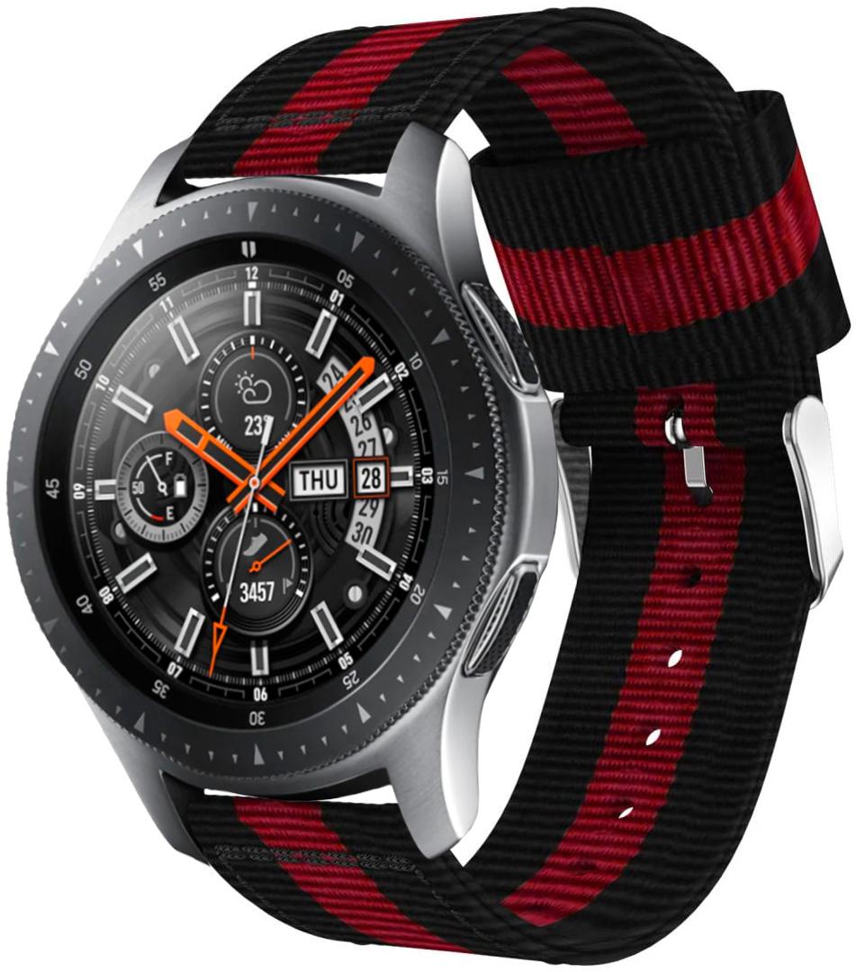 Ремешок тканевый Canvas для Samsung Galaxy Watch 46 мм Black/Red (19646)