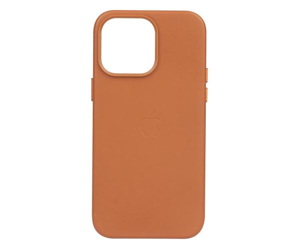 Чехол-накладка Leather Case для Apple iPhone 14 Pro Max Saddle brown - фото 1