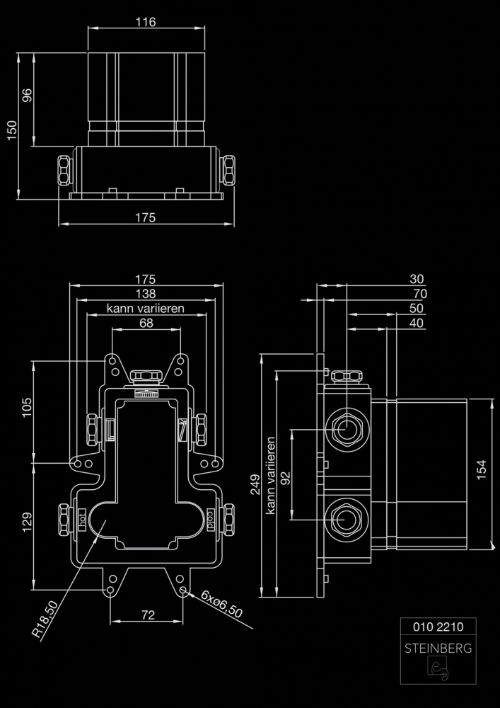 Вбудована частина Steinberg для змішувачів прихованого монтажу (010 2210) - фото 2 Вбудована частина Steinberg для змішувачів прихованого монтажу (010 2210) - фото 2