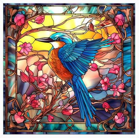 Алмазная мозаика ТМ Алмазная Мозаика Хрупкая птичка в цветах 40x40 см (DM.439)