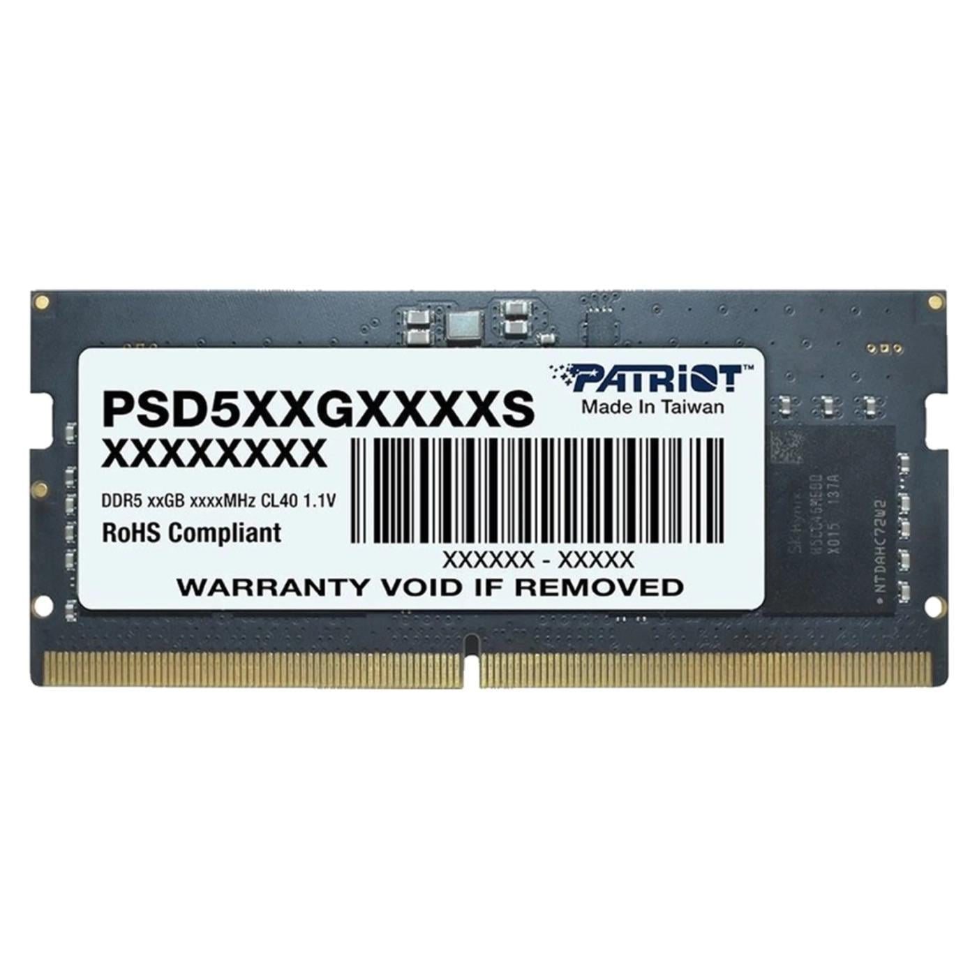 Оперативная память Patriot Signature Line PSD532G48002S 32 ГБ SO-DIMM DDR5 4800 МГц CL40 Черный (PSD532G48002S)