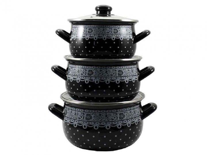 Каструлі емальовані Interos Ситець 3 шт. Каструлі емальовані Interos Ситець 3 шт.