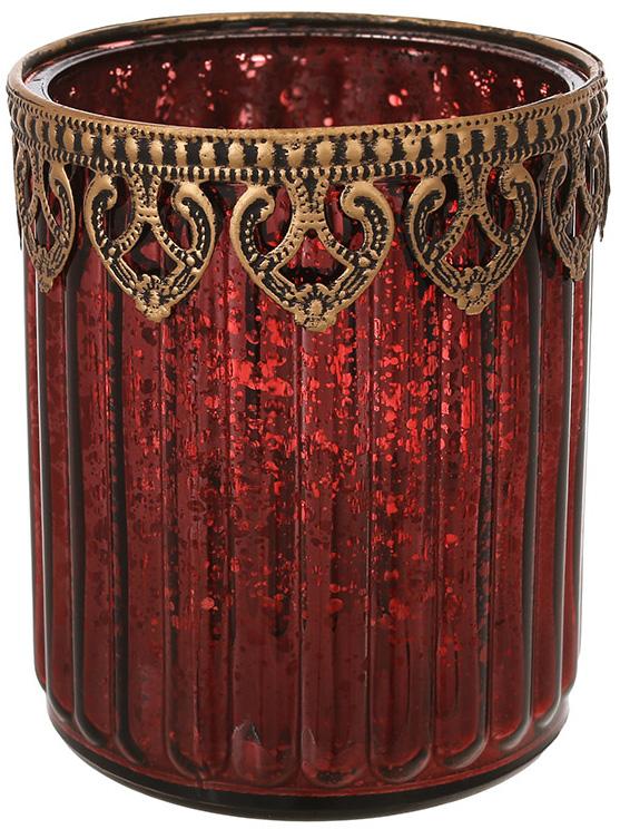 Подсвечник стеклянный Antique 10 см Античный пурпур