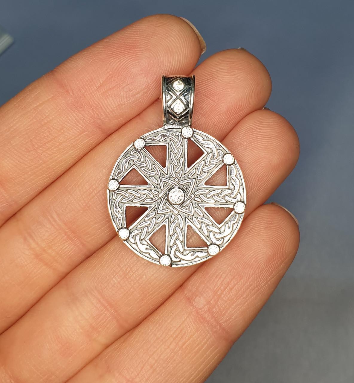 Амулет серебряный с кубическим цирконием Коловрат 5,5 г (1307738000)