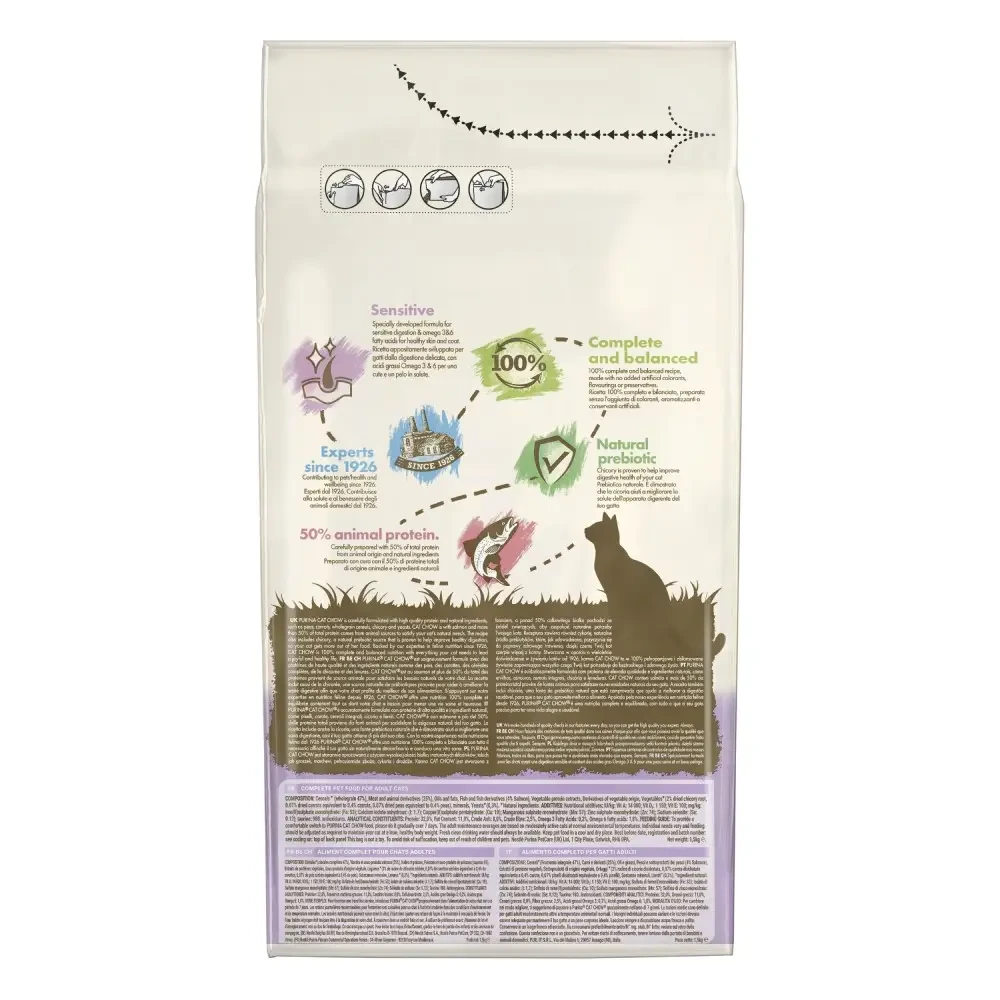 Сухий корм для котів Cat Chow Sensitive лосось 1,5 кг (7613035394131) - фото 2