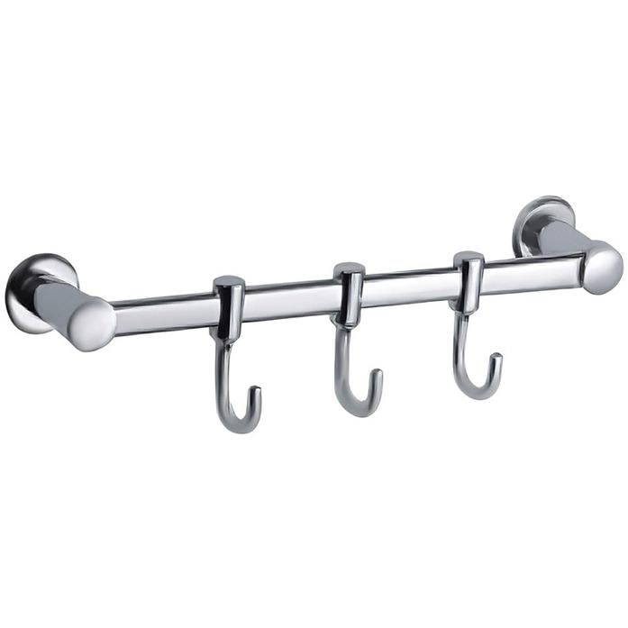 Планка с крючками для полотенец Haiba HB205-3 HB0489 тройной Хром (63022)