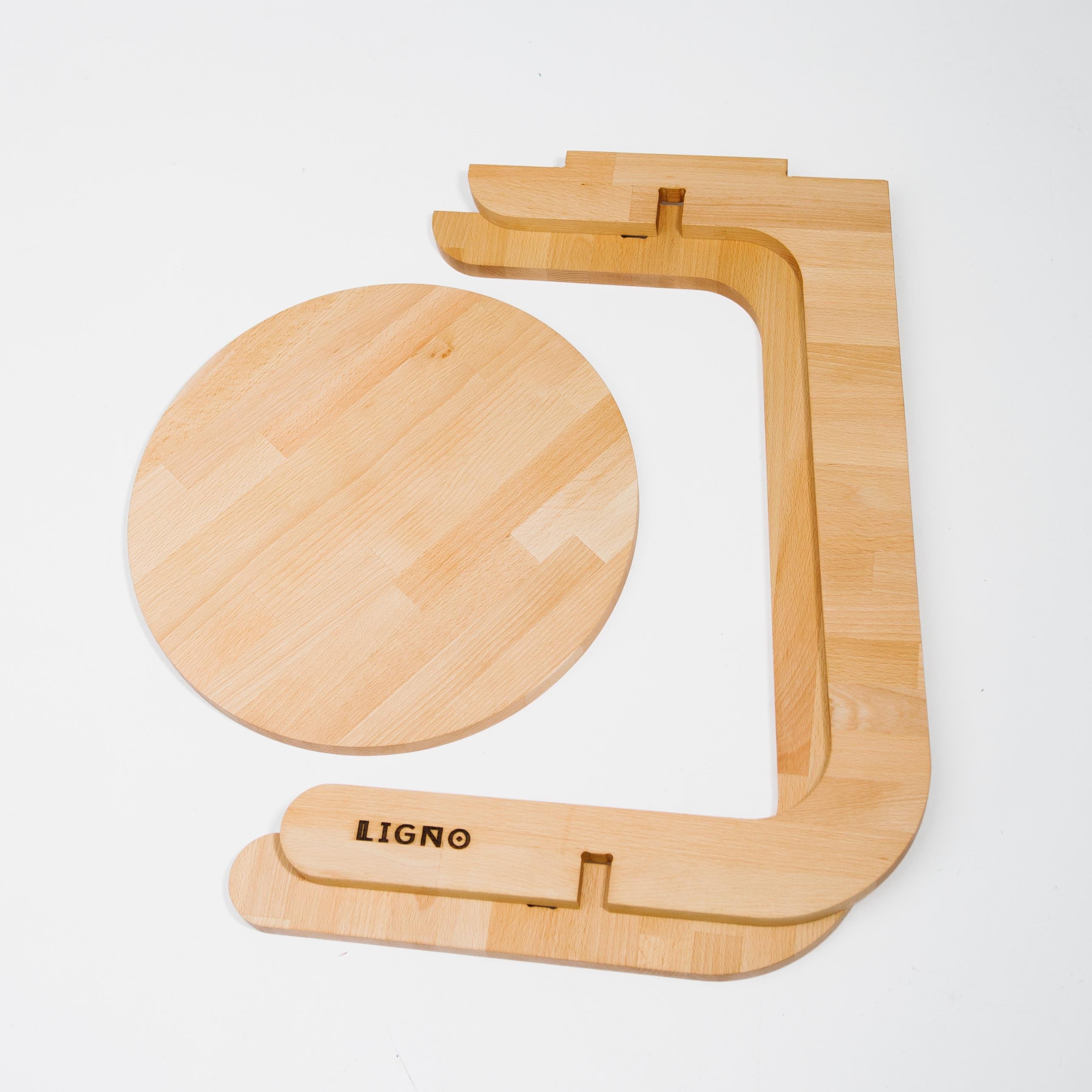 Журнальний столик дерев'яний С-подібний LIGNO круглий (ligno-05-01) - фото 2