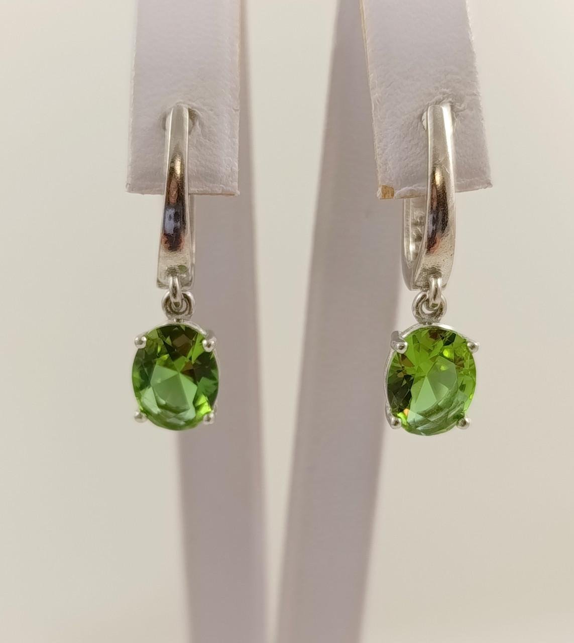 Серьги серебряные с султанитом (С1004/М-слт)