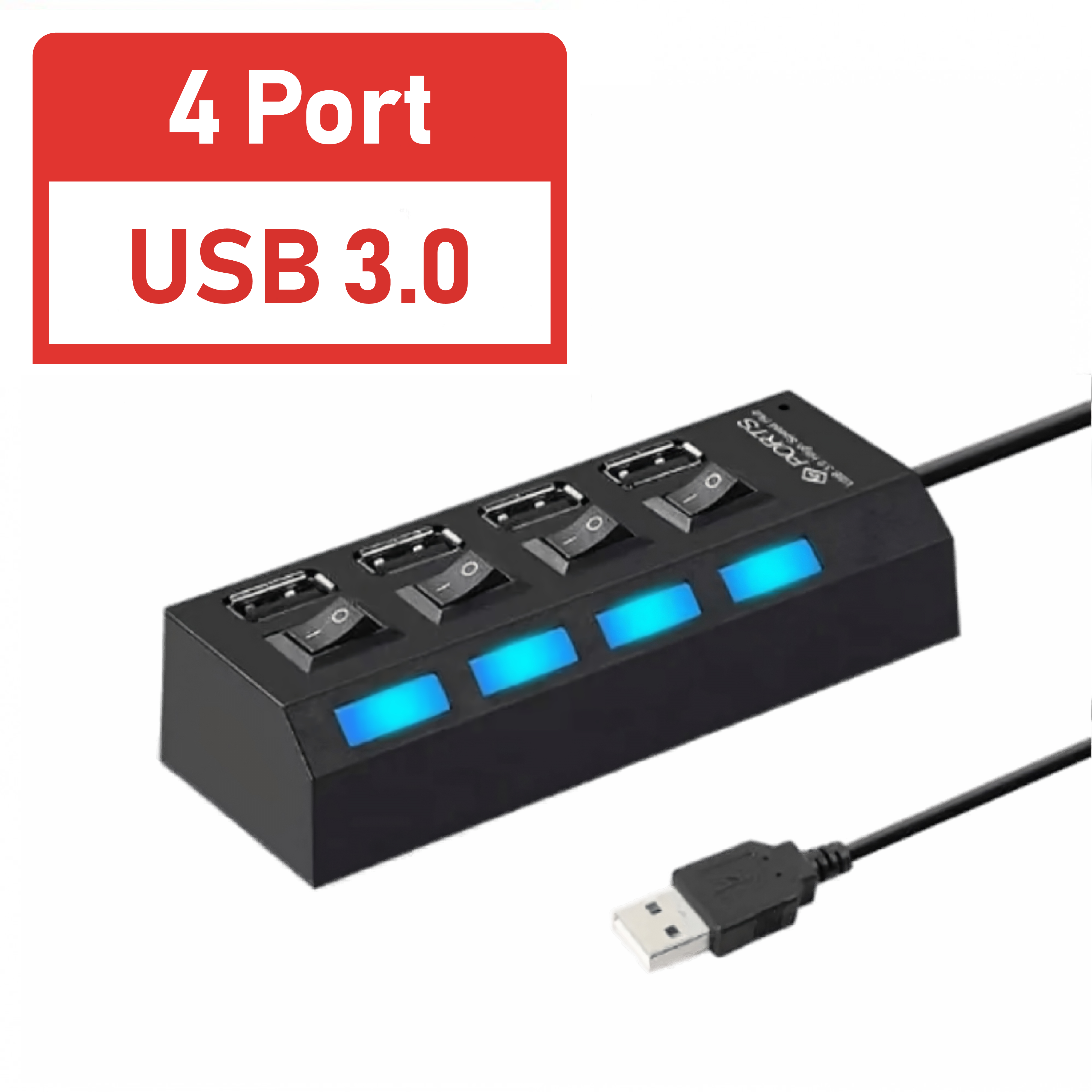 USB-хаб XON SmartHub Lite 4хUSB 3.0 Чорний (UHALP040043B 5023) - фото 5