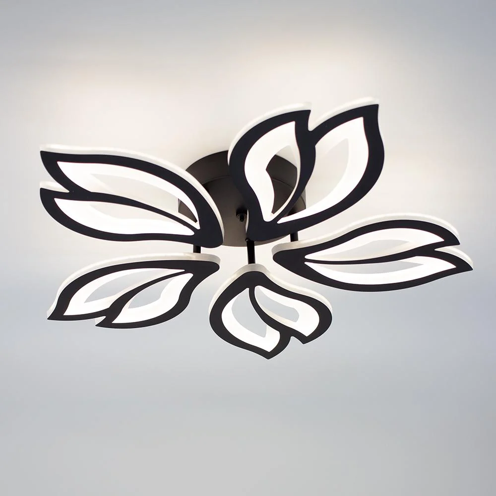 Люстра светодиодная ESLLSE ASTRA 5F с пультом 60 Вт 560x95 мм Черный (10592) - фото 1