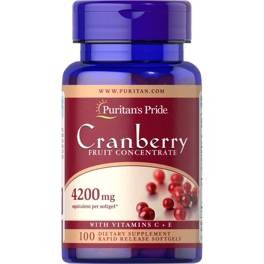 Натуральна добавка Puritan's Pride Cranberry Fruit Concentrate with C and E 100 капс. (7935)