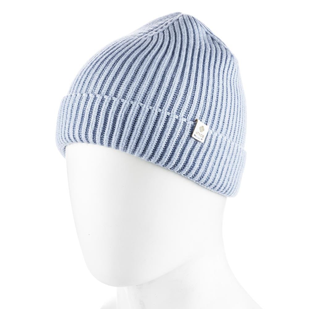 Шапка вискозная Atrics WH940 короткая при одинарной голове с отворотом One Size Деним (307823)