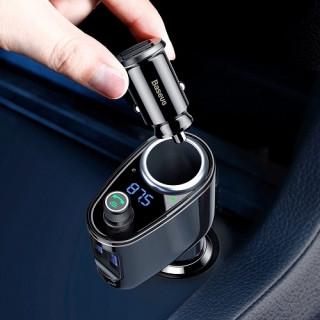 Автомобільний FM модулятор та зарядний пристрій Baseus Locomotive Bluetooth MP3 Vehicle Charger Black (1173864106) - фото 4