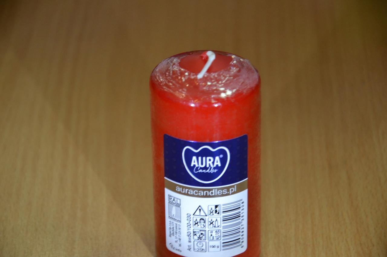 Свеча столовая цилиндр Bispol AURA Candles Красный (sw50_100_030) - фото 5