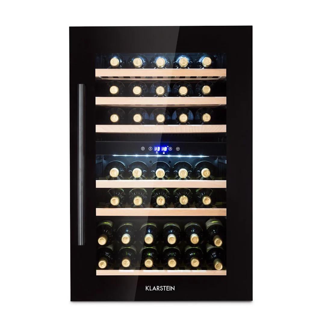 Винна шафа KLARSTEIN Vinsider 41 Built-in Duo Onyx вбудований/двозонний 41 пляшка 132 л Чорний (10032966)