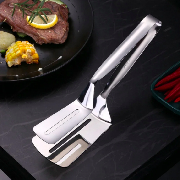 Щипці-лопатка кухонні з нержавіючої сталі для приготування грилю та барбекю - фото 2