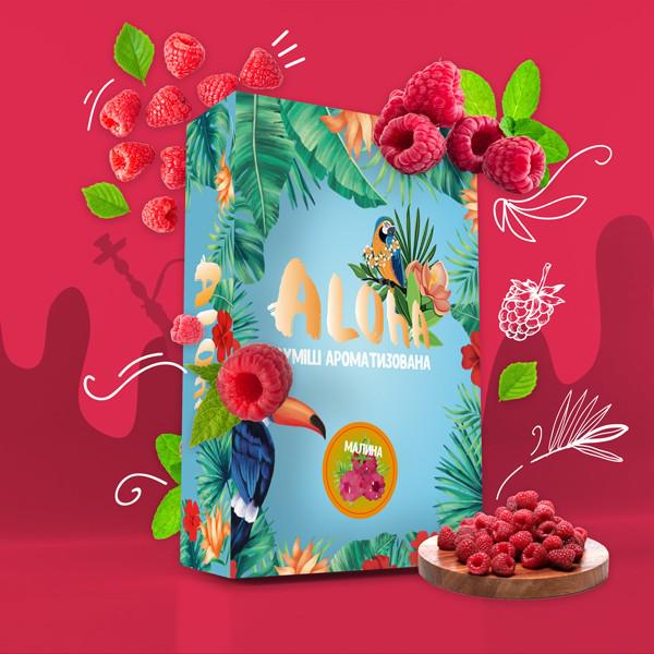 Табак для кальяна Малина ALOHA 100г безникотиновый