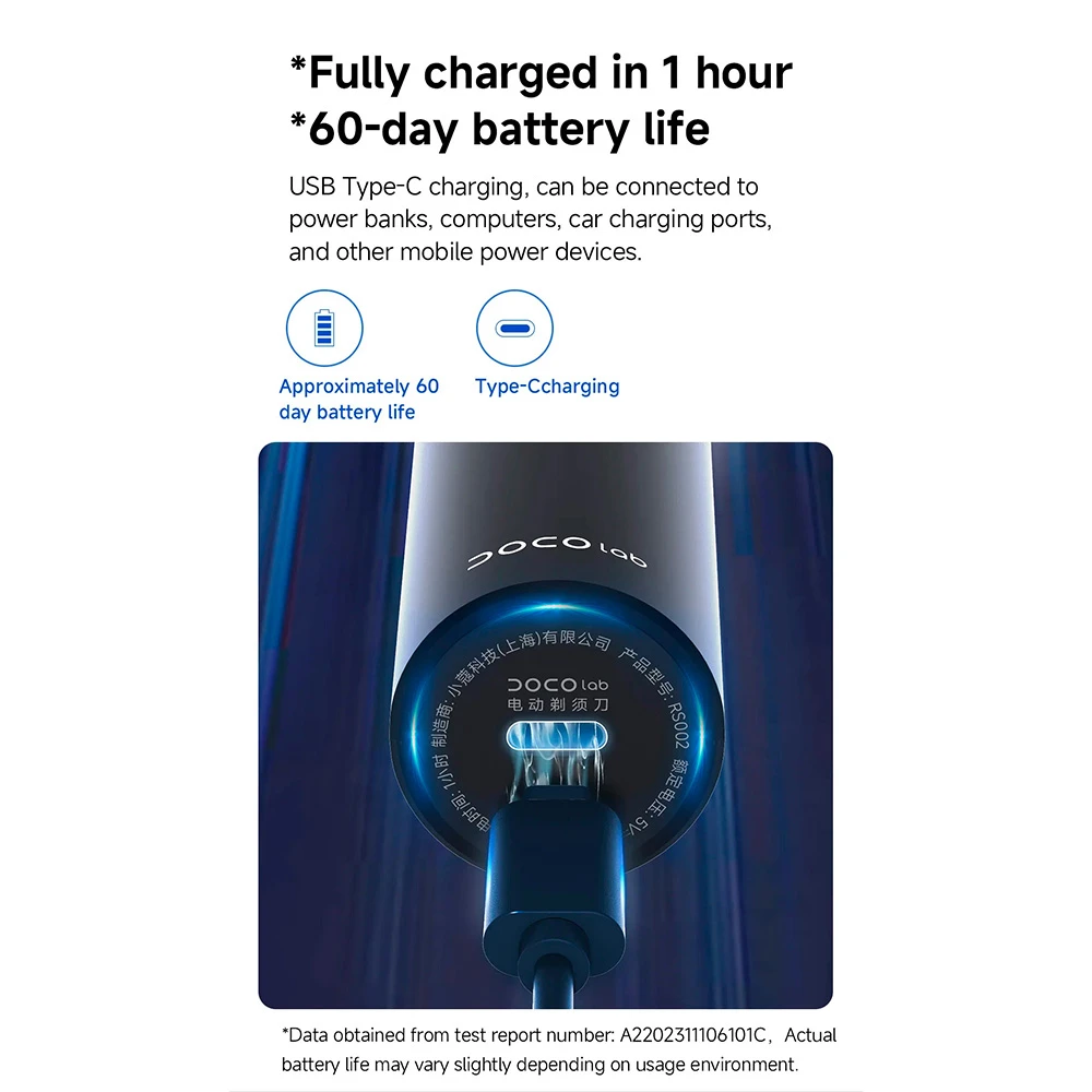 Електробритва DOCO Shaver RS002 Black - фото 8 Електробритва DOCO Shaver RS002 Black - фото 8