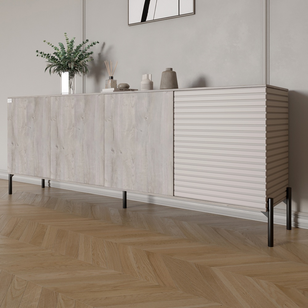 Комод Lion Грей 204x38x76,5 см Шварцвальд/Кашемир (LION-042625)