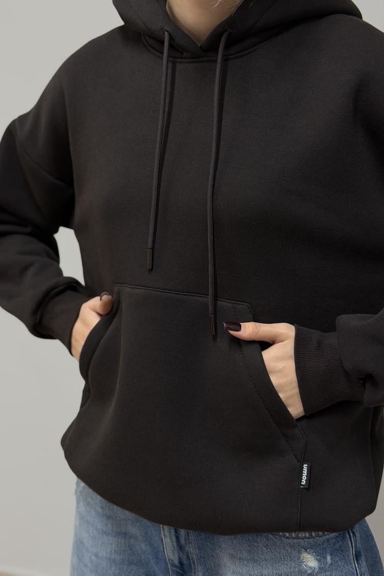 Худі жіночий М0211.4 з капюшоном M Чорний (30665236) - фото 5 Худі жіночий М0211.4 з капюшоном M Чорний (30665236) - фото 5