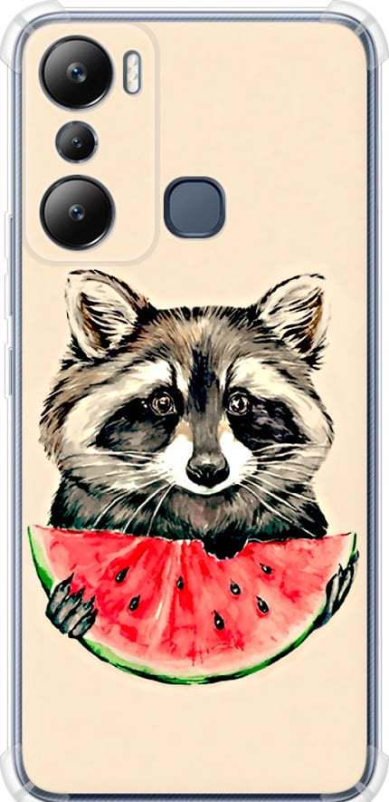 Чехол на Infinix Hot 20i Енотик с арбузом (4605sp-2964-42517)