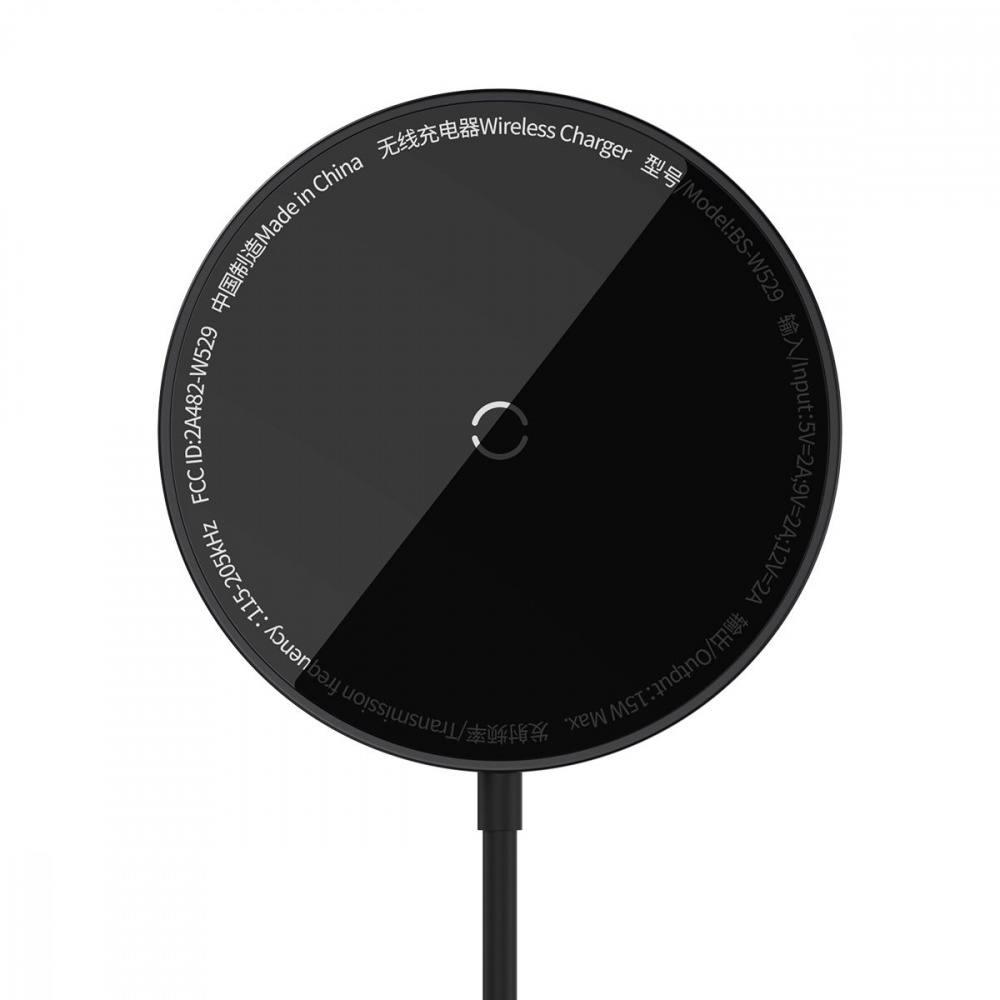 Зарядний пристрій бездротовий Baseus Simple Mini 3 Magnetic Wireless Charger 15W (13696294) - фото 2