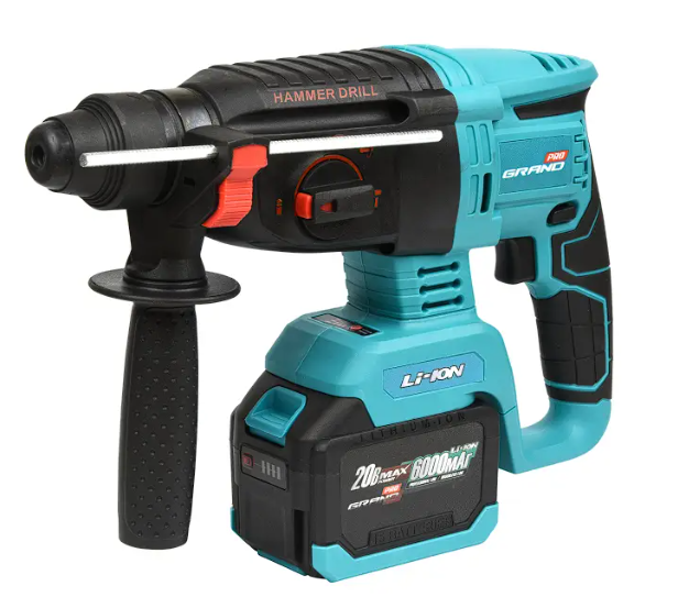 Перфоратор акумуляторний Grand ПА-20/26 BL 20В 6Ah безщітковий SDS+ 4 режими роботи 2 акумулятори/кейс (GRPA20/26BL)