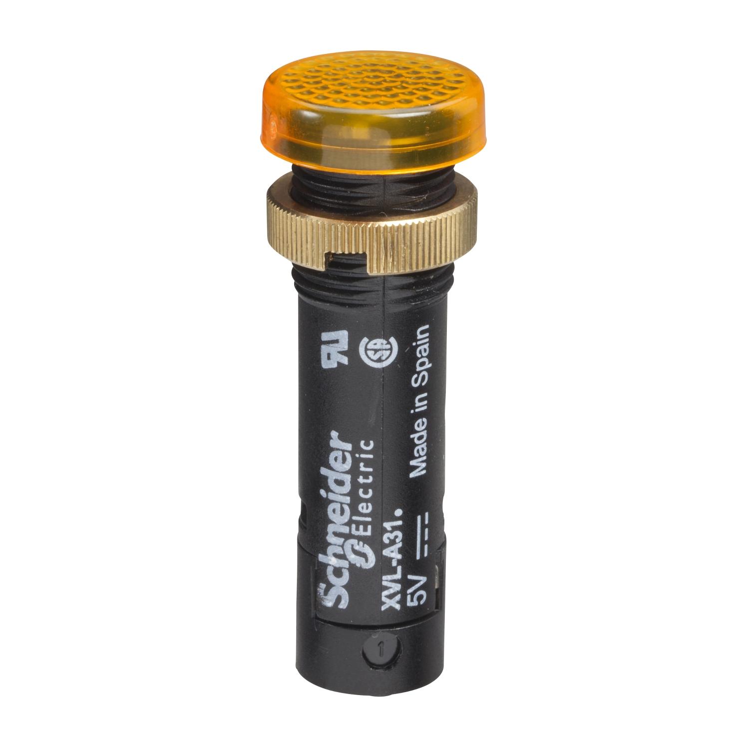 Лампа сигнальная Schneider Electric Harmony XVL 12 мм 24V DC LED Желтый (XVLA335)
