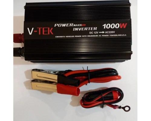 Перетворювач напруги автомобільний V-Tek Power Maxx-SSK1000W USB 12/220 В Чорний (14411) - фото 4