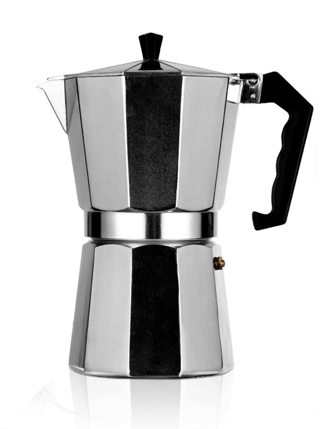 Кофеварка гейзерная Caffettiera Espresso 3 Tazze эргономичная на 3 чашки эспрессо/мокко 150 мл Серебристый (55aba429)