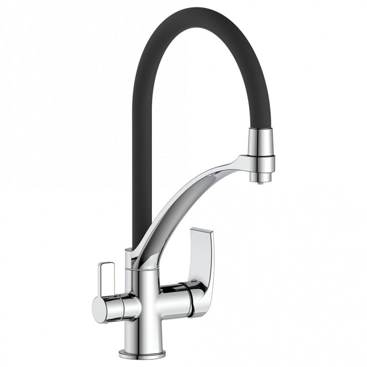 Змішувач для кухні Frap F4369 на дві води Чорний (172033) Змішувач для кухні Frap F4369 на дві води Чорний (172033)