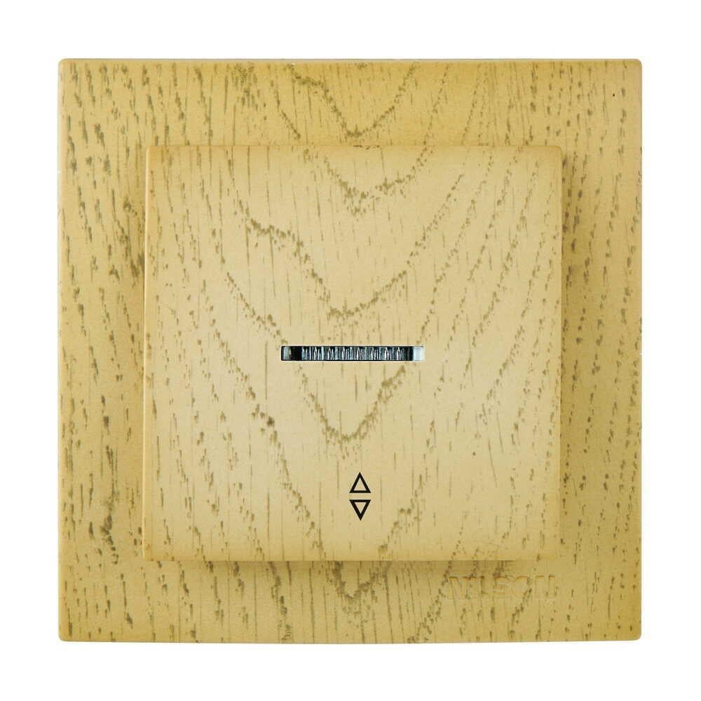 Выключатель одноклавишный проходной с подсветкой Nilson Touran Клен (00000023652)