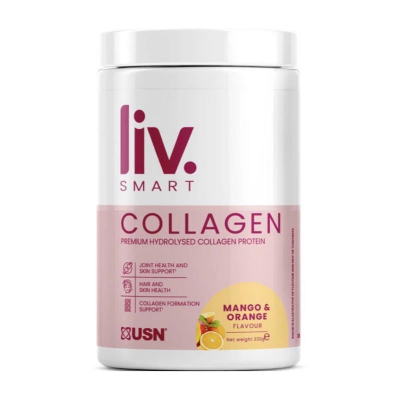 Колаген питний гідролізований з вітаміном C USN Liv.Smart Collagen 330 г Манго-апельсин