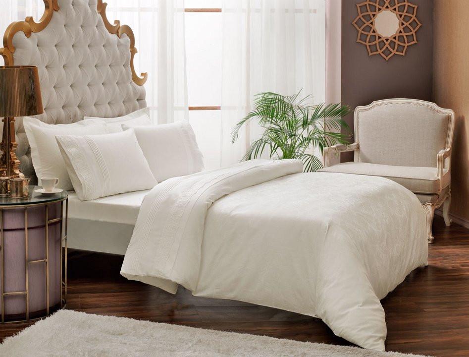 Постільна білизна TАС жаккард Colette євро Молочний (8696048430217)