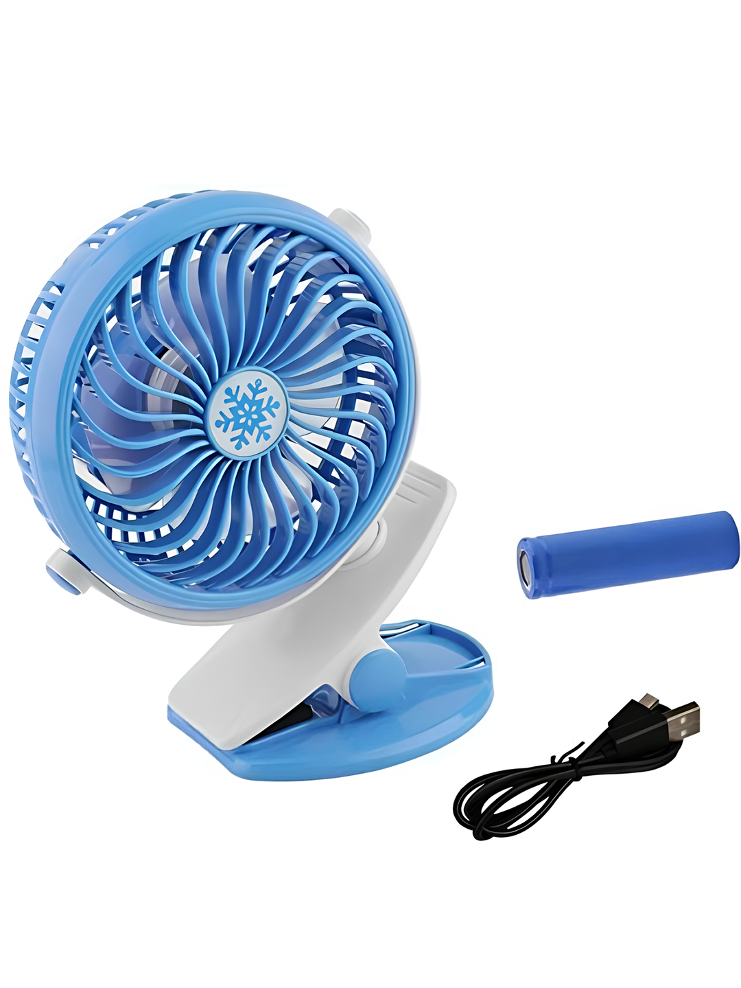 Вентилятор ML-F168 переносной USB на прищепке и аккумуляторе Синий (e9aafdba)