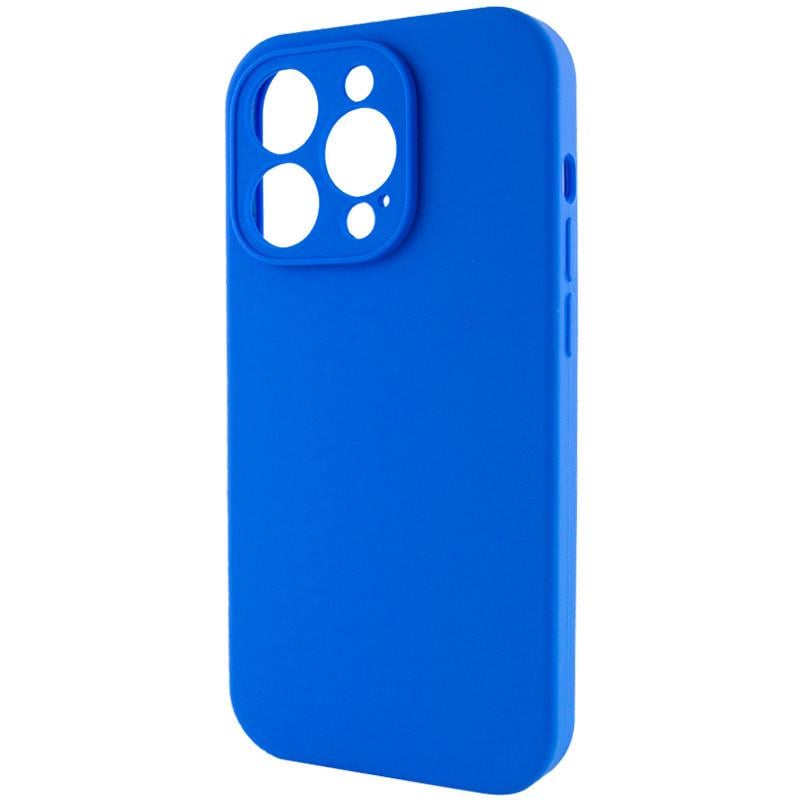 Протиударний чохол Silicone Case Full Camera Protective (AA) NL для Apple iPhone 15 Pro Max (6.7") Синій / Capri Blue - фото 3