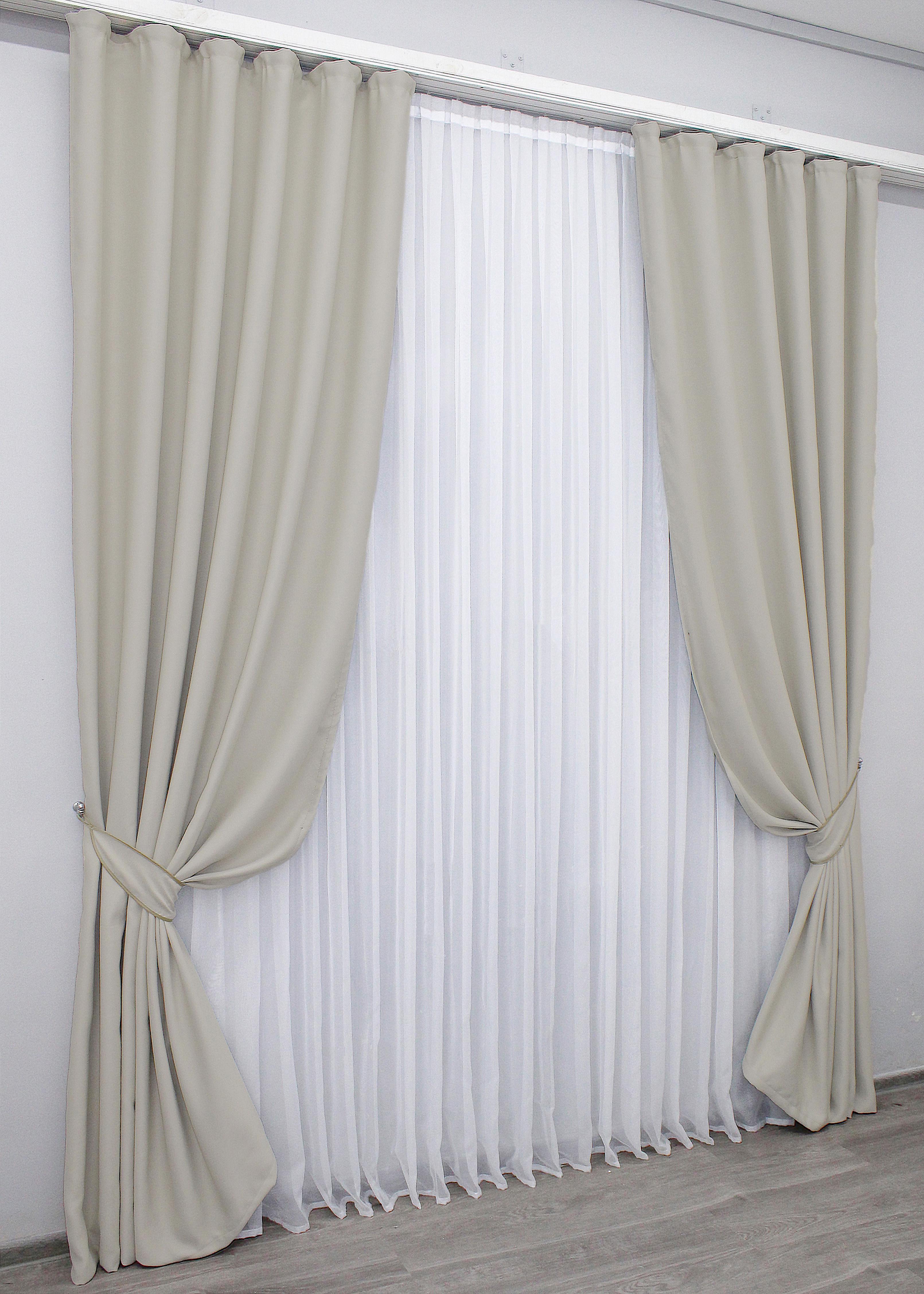 Комплект готових штор VR-Textil Блекаут Bagema Rvs № 1291ш 150х270 см 2 шт. Холодний бежевий (33-0146) - фото 2 Комплект готових штор VR-Textil Блекаут Bagema Rvs № 1291ш 150х270 см 2 шт. Холодний бежевий (33-0146) - фото 2