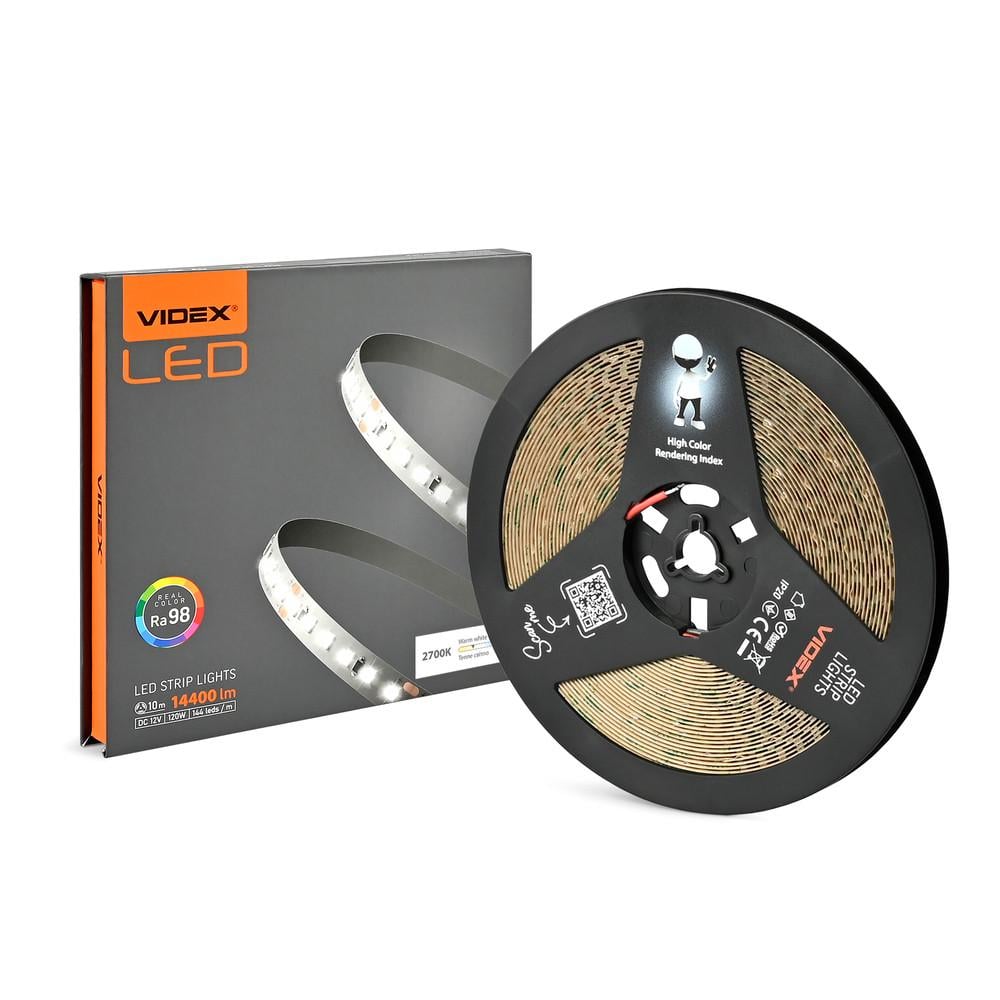 Світлодіодна стрічка Videx 12V 120W 2700K Ra98 IP20 10 м (VL-LST28144-12122-B10) Світлодіодна стрічка Videx 12V 120W 2700K Ra98 IP20 10 м (VL-LST28144-12122-B10)