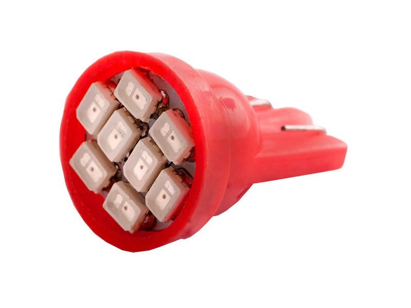 Автолампа светодиодная T10 W5W 12 В SMD1206-8led Красный (494)