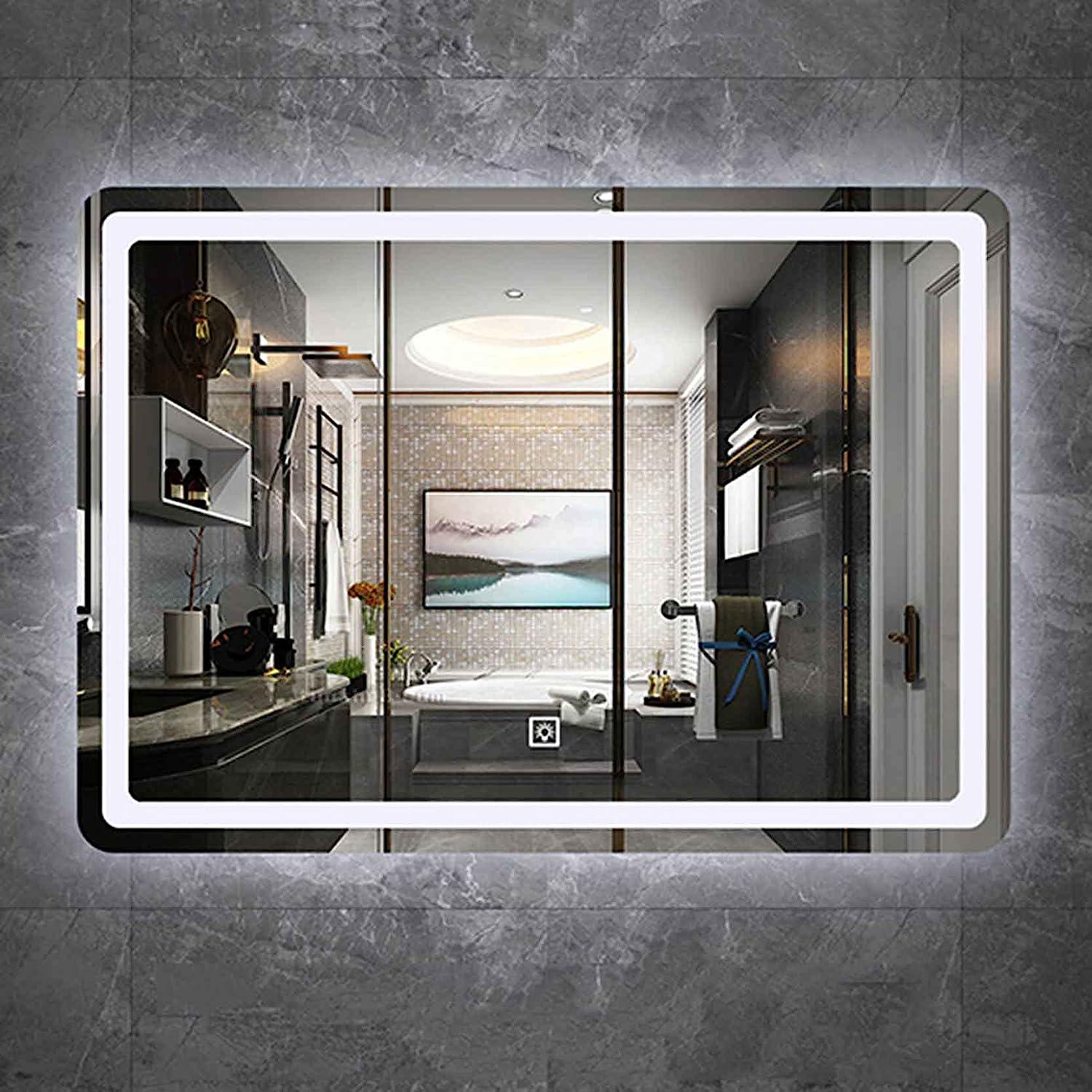 Зеркало Dim Dzerkal FOLLO с LED-подсветкой и сенсорным управлением 60х70 см (9913)