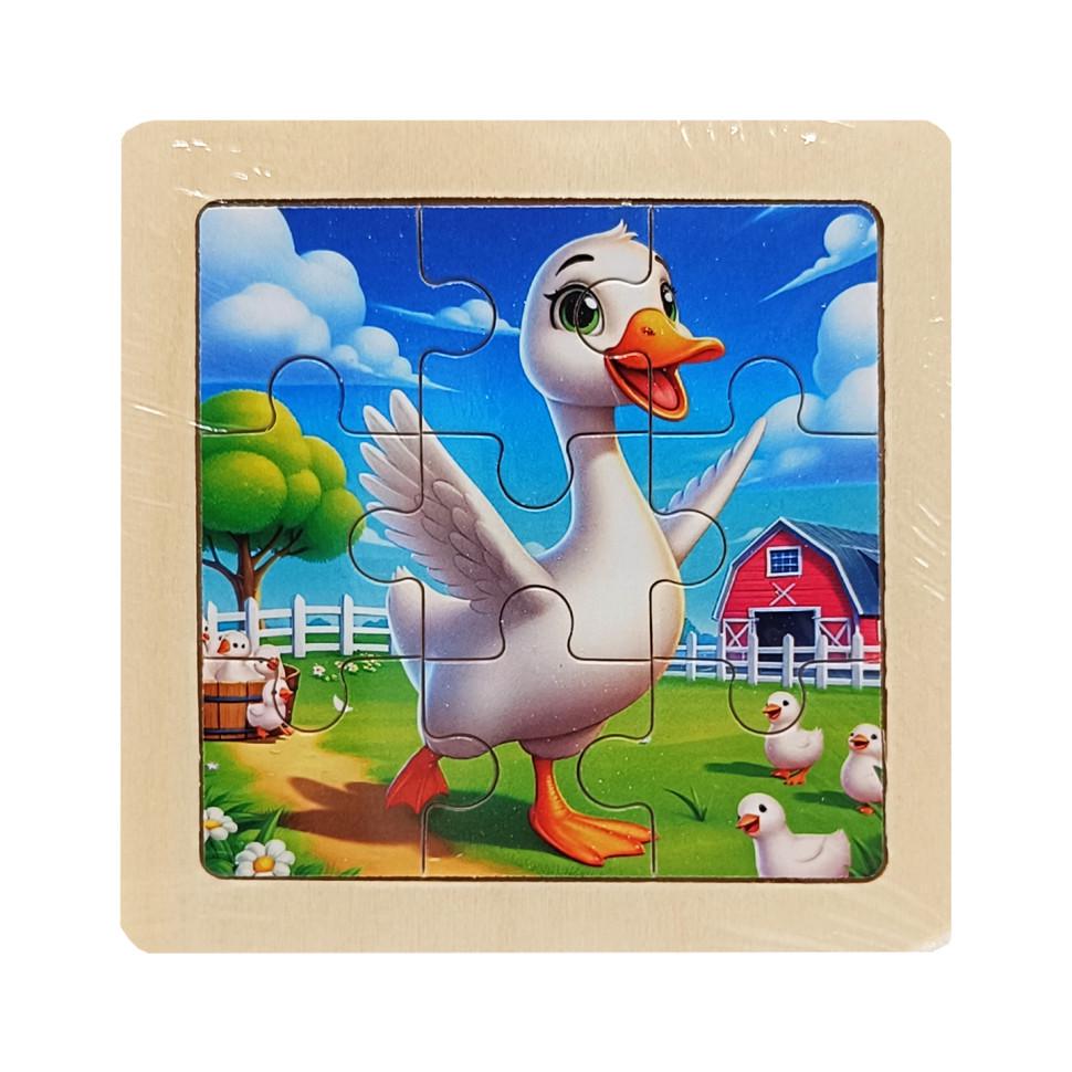 Пазл-вкладиш дерев'яний дитячий Гусиня MD 1506-19 9 ел. (RLT52745)