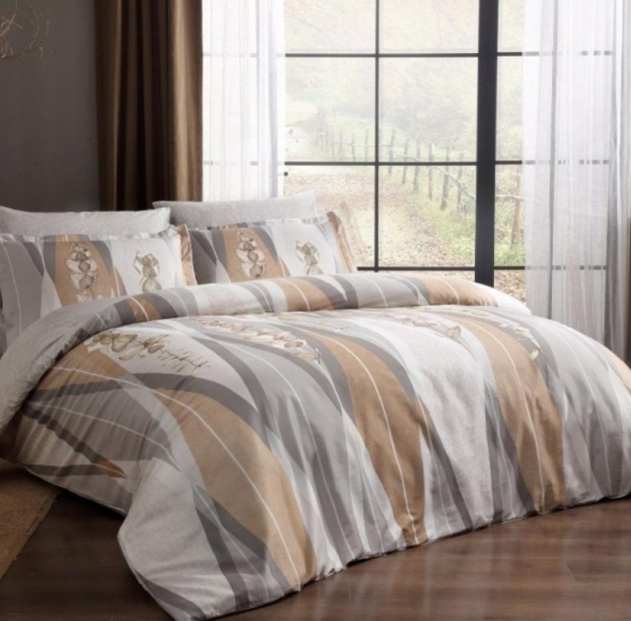 Постельное белье TАС Сатин делюкс ladue-gri Евро Коричневый